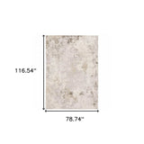 6' X 9' Beige Ivory Tan Grey And Brown Abstract Power Loom Stain Resistant Area Rug - Homeroots - Flyclothing LLC