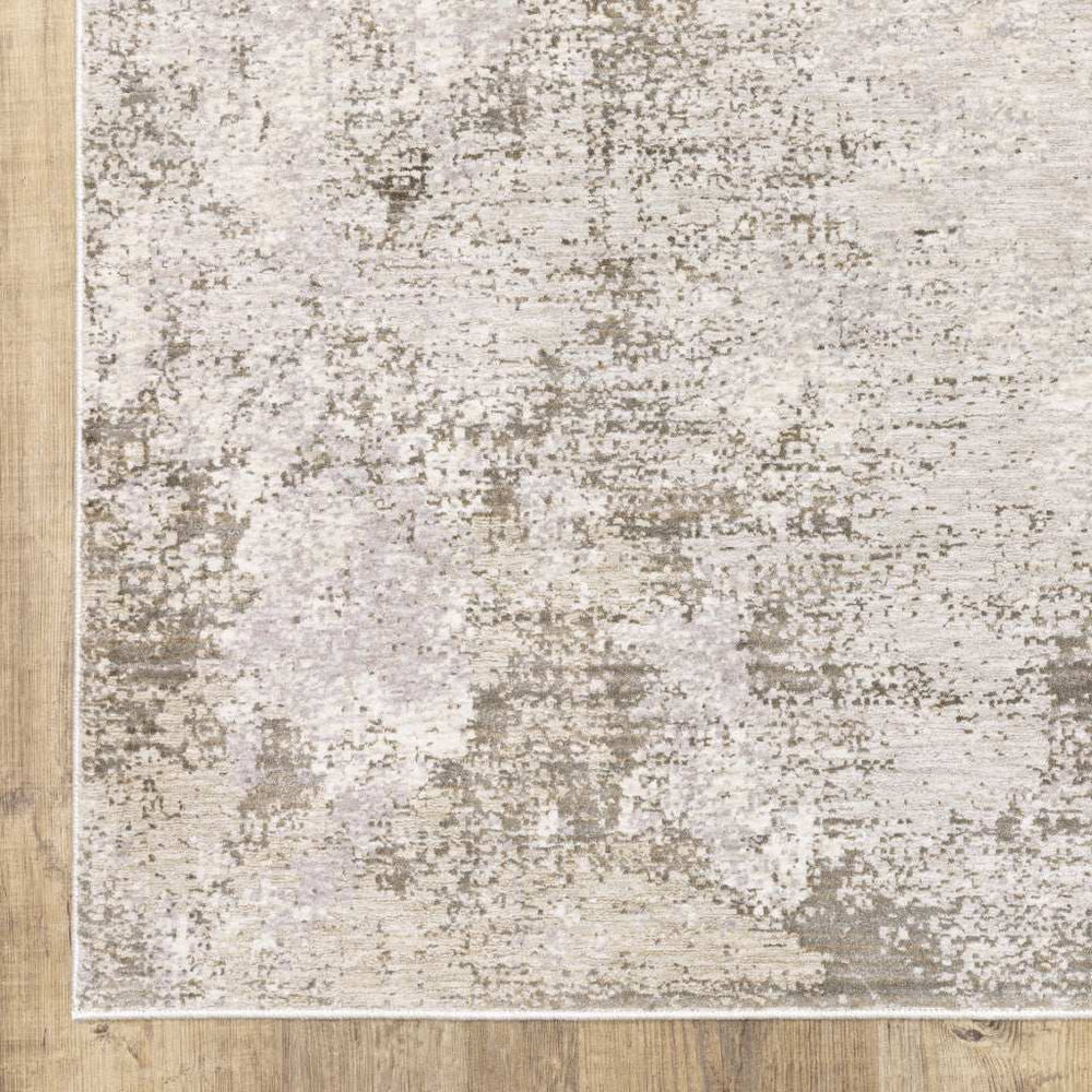 6' X 9' Beige Ivory Tan Grey And Brown Abstract Power Loom Stain Resistant Area Rug - Homeroots - Flyclothing LLC
