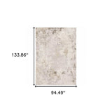 8' X 11' Beige Ivory Tan Grey And Brown Abstract Power Loom Stain Resistant Area Rug - Homeroots - Flyclothing LLC