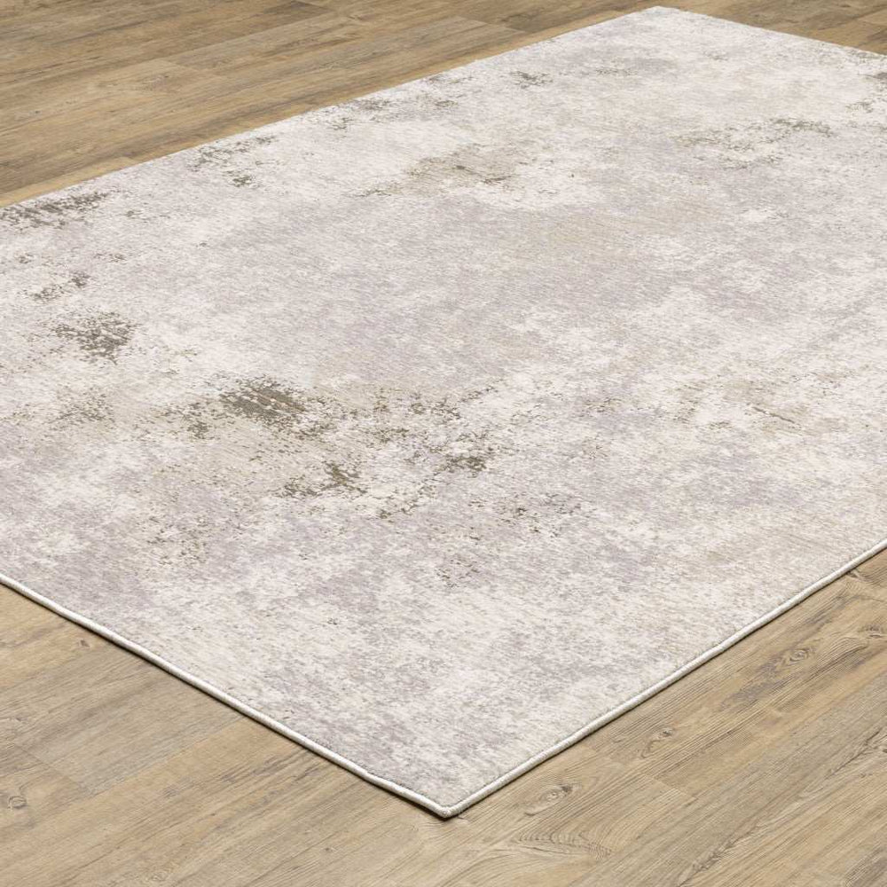 10' X 13' Beige Ivory Tan Grey And Brown Abstract Power Loom Stain Resistant Area Rug - Homeroots - Flyclothing LLC