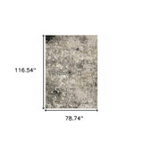 6' X 9' Grey Ivory Beige Charcoal Black Tan And Brown Abstract Power Loom Stain Resistant Area Rug - Homeroots - Flyclothing LLC