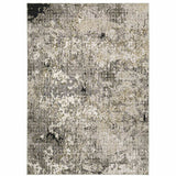 6' X 9' Grey Ivory Beige Charcoal Black Tan And Brown Abstract Power Loom Stain Resistant Area Rug - Homeroots - Flyclothing LLC