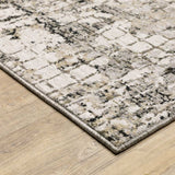 10' X 13' Grey Ivory Beige Charcoal Black Tan And Brown Abstract Power Loom Stain Resistant Area Rug - Homeroots - Flyclothing LLC