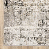 10' X 13' Grey Ivory Beige Charcoal Black Tan And Brown Abstract Power Loom Stain Resistant Area Rug - Homeroots - Flyclothing LLC