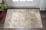 3' X 5' Ivory Grey Tan Brown And Beige Abstract Power Loom Stain Resistant Area Rug - Homeroots - Flyclothing LLC