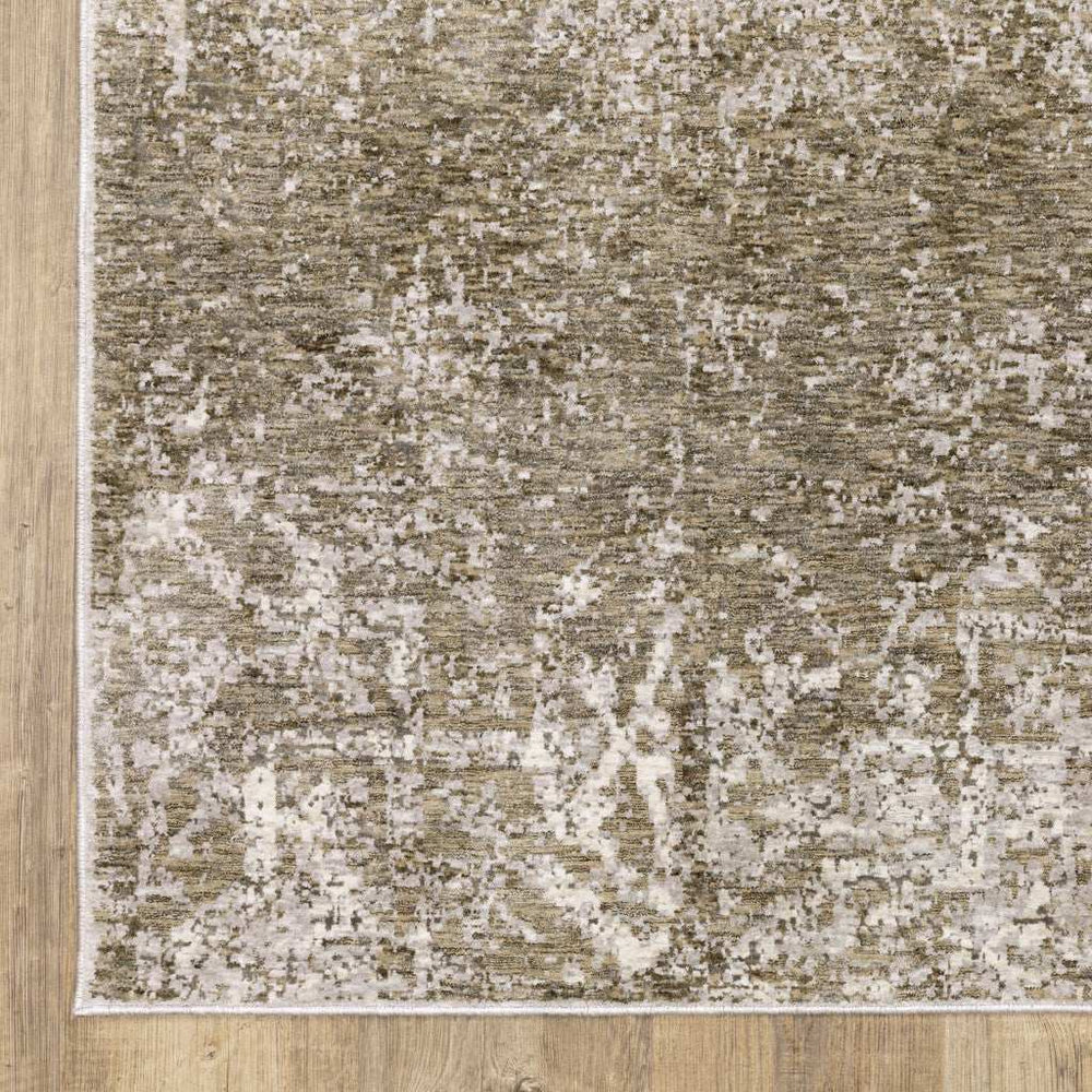 5' X 8' Ivory Grey Tan Brown And Beige Abstract Power Loom Stain Resistant Area Rug - Homeroots - Flyclothing LLC