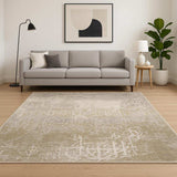 6' X 9' Ivory Grey Tan Brown And Beige Abstract Power Loom Stain Resistant Area Rug - Homeroots - Flyclothing LLC