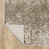 10' X 13' Ivory Grey Tan Brown And Beige Abstract Power Loom Stain Resistant Area Rug - Homeroots - Flyclothing LLC