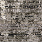 2' X 8' Grey Beige Charcoal Brown Tan And Ivory Abstract Power Loom Stain Resistant Runner Rug - Homeroots - Flyclothing LLC