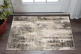 3' X 5' Grey Beige Charcoal Brown Tan And Ivory Abstract Power Loom Stain Resistant Area Rug - Homeroots - Flyclothing LLC