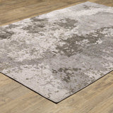 10' X 13' Grey Ivory Beige Tan Brown And Black Abstract Power Loom Stain Resistant Area Rug - Homeroots - Flyclothing LLC