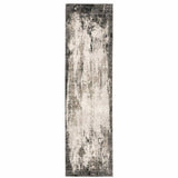 2' X 8' Grey Ivory Charcoal Tan Black And Beige Abstract Power Loom Stain Resistant Runner Rug - Homeroots - Flyclothing LLC
