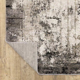 10' X 13' Grey Ivory Charcoal Tan Black And Beige Abstract Power Loom Stain Resistant Area Rug - Homeroots - Flyclothing LLC