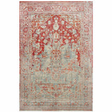 10' X 13' Grey And Orange Oriental Power Loom Stain Resistant Area Rug - Homeroots - Flyclothing LLC