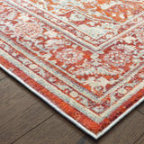 10' X 13' Grey And Orange Oriental Power Loom Stain Resistant Area Rug - Homeroots - Flyclothing LLC