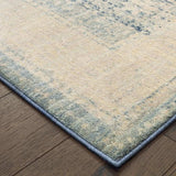 10' X 13' Ivory And Blue Oriental Power Loom Stain Resistant Area Rug - Homeroots - Flyclothing LLC