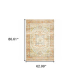 5' X 7' Orange Silver Gold And Grey Abstract Power Loom Stain Resistant Area Rug - Homeroots - Flyclothing LLC