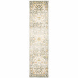2' X 8' Gray And Ivory Oriental Power Loom Stain Resistant Runner Rug - Homeroots - Flyclothing LLC