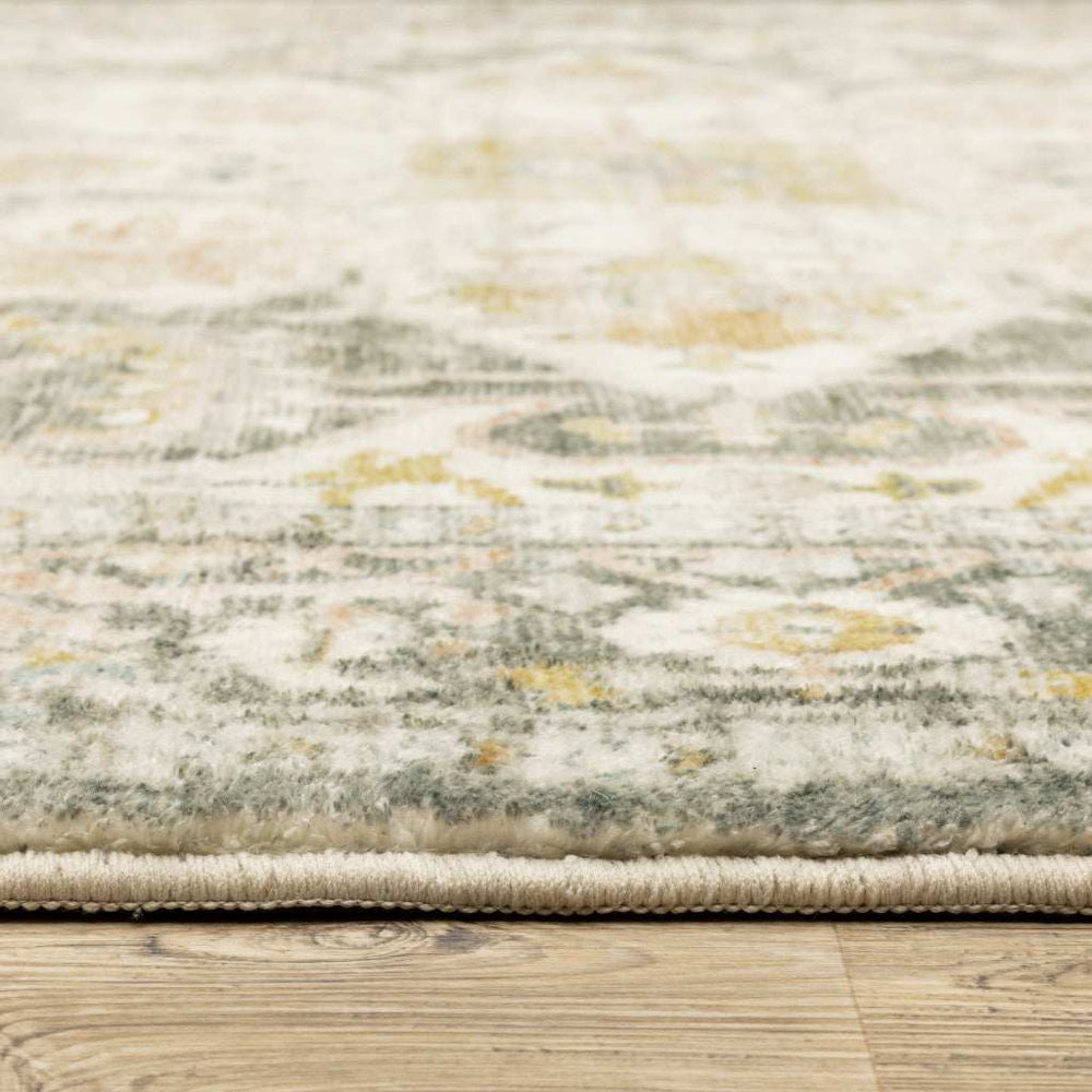 2' X 8' Gray And Ivory Oriental Power Loom Stain Resistant Runner Rug - Homeroots - Flyclothing LLC