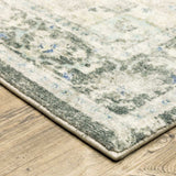 2' X 8' Grey Ivory And Blue Oriental Power Loom Stain Resistant Runner Rug - Homeroots - Flyclothing LLC