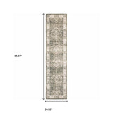 2' X 8' Grey Ivory Tan And Beige Oriental Power Loom Stain Resistant Runner Rug - Homeroots - Flyclothing LLC