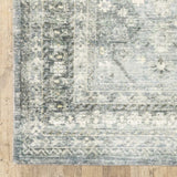 5' X 7' Blue Ivory And Grey Oriental Power Loom Stain Resistant Area Rug - Homeroots - Flyclothing LLC