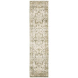 2' X 8' Tan Ivory Grey And Beige Oriental Power Loom Stain Resistant Runner Rug - Homeroots - Flyclothing LLC