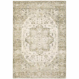 5' X 7' Tan Ivory Grey And Beige Oriental Power Loom Stain Resistant Area Rug - Homeroots - Flyclothing LLC