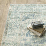 2' X 8' Grey Blue And Ivory Oriental Power Loom Stain Resistant Runner Rug - Homeroots - Flyclothing LLC