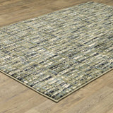 10' X 13' Green Blue Ivory Beige And Light Blue Abstract Power Loom Stain Resistant Area Rug - Homeroots - Flyclothing LLC