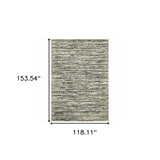 10' X 13' Blue Green Light Blue Grey And Ivory Abstract Power Loom Stain Resistant Area Rug - Homeroots - Flyclothing LLC