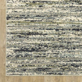 10' X 13' Blue Green Light Blue Grey And Ivory Abstract Power Loom Stain Resistant Area Rug - Homeroots - Flyclothing LLC