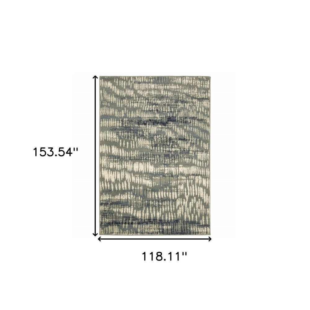 10' X 13' Grey Beige Blue And Light Blue Abstract Power Loom Stain Resistant Area Rug - Homeroots - Flyclothing LLC