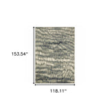 10' X 13' Grey Beige Blue And Light Blue Abstract Power Loom Stain Resistant Area Rug - Homeroots - Flyclothing LLC