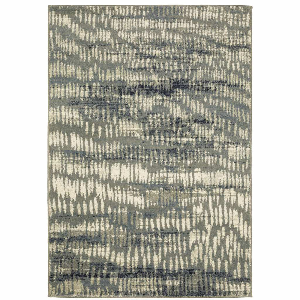 10' X 13' Grey Beige Blue And Light Blue Abstract Power Loom Stain Resistant Area Rug - Homeroots - Flyclothing LLC