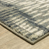 10' X 13' Grey Beige Blue And Light Blue Abstract Power Loom Stain Resistant Area Rug - Homeroots - Flyclothing LLC