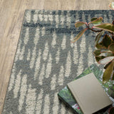 10' X 13' Grey Beige Blue And Light Blue Abstract Power Loom Stain Resistant Area Rug - Homeroots - Flyclothing LLC