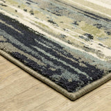 10' X 13' Blue Green Grey Light Blue And Beige Abstract Power Loom Stain Resistant Area Rug - Homeroots - Flyclothing LLC