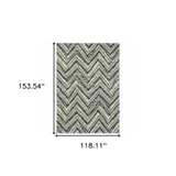 10' X 13' Blue Ivory Grey Beige And Light Blue Geometric Power Loom Stain Resistant Area Rug - Homeroots - Flyclothing LLC
