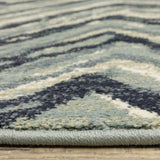 10' X 13' Blue Ivory Grey Beige And Light Blue Geometric Power Loom Stain Resistant Area Rug - Homeroots - Flyclothing LLC