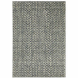 10' X 13' Blue Ivory Grey And Light Blue Geometric Power Loom Stain Resistant Area Rug - Homeroots - Flyclothing LLC