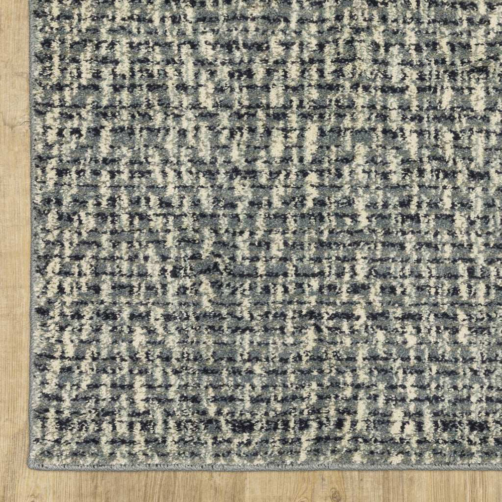 10' X 13' Blue Ivory Grey And Light Blue Geometric Power Loom Stain Resistant Area Rug - Homeroots - Flyclothing LLC