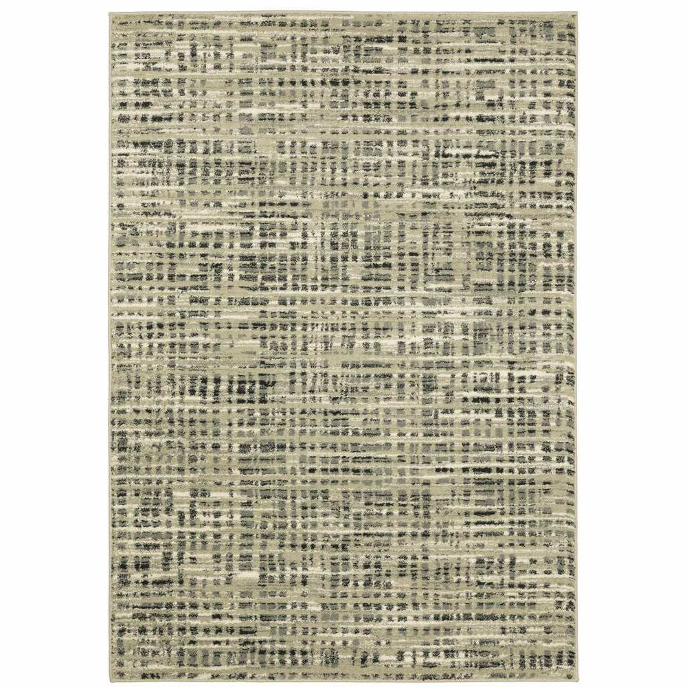 10' X 13' Beige Grey Ivory And Sage Blue Geometric Power Loom Stain Resistant Area Rug - Homeroots - Flyclothing LLC
