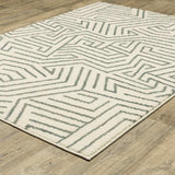 10' X 13' Gray And Ivory Geometric Power Loom Area Rug - Homeroots - Flyclothing LLC