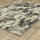 10' X 13' Grey Beige Charcoal And Blue Abstract Power Loom Stain Resistant Area Rug - Homeroots - Flyclothing LLC