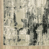 10' X 13' Grey Beige Charcoal And Blue Abstract Power Loom Stain Resistant Area Rug - Homeroots - Flyclothing LLC