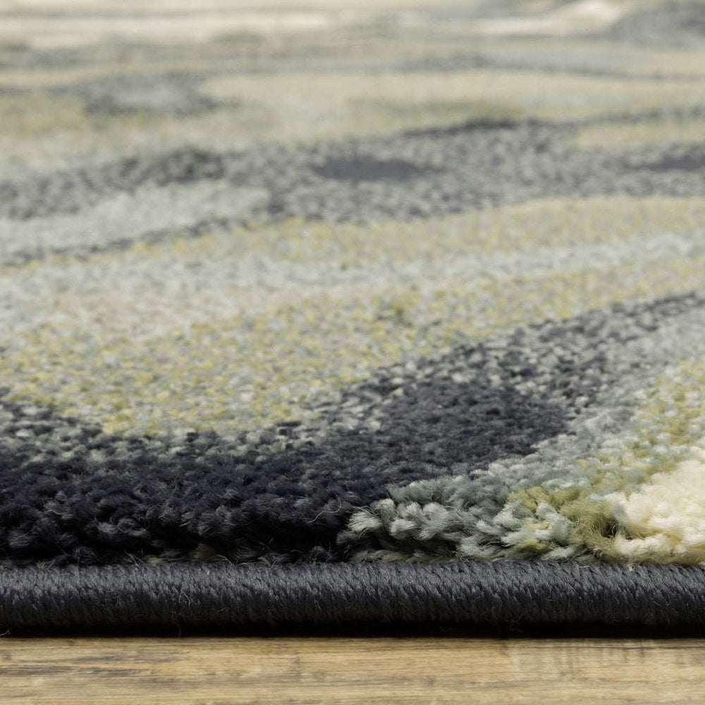 10' X 13' Blue Green And Grey Abstract Power Loom Stain Resistant Area Rug - Homeroots - Flyclothing LLC