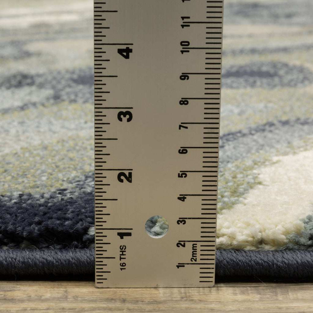 10' X 13' Blue Green And Grey Abstract Power Loom Stain Resistant Area Rug - Homeroots - Flyclothing LLC