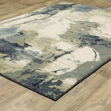 10' X 13' Blue Light Blue Grey Sage Beige And Ivory Abstract Power Loom Stain Resistant Area Rug - Homeroots - Flyclothing LLC