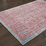 8' X 11' Red And Blue Oriental Power Loom Stain Resistant Area Rug - Homeroots - Flyclothing LLC